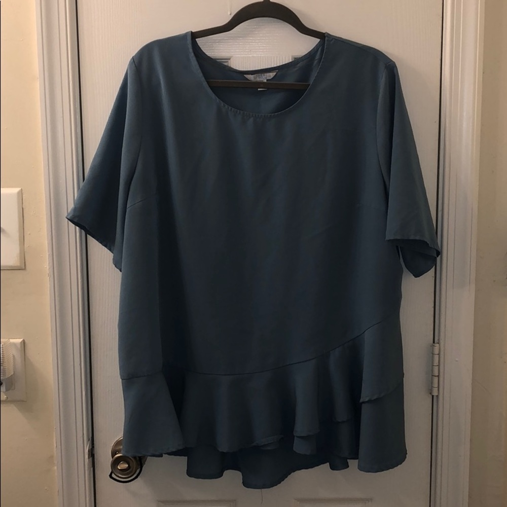 Blue flowy blouse